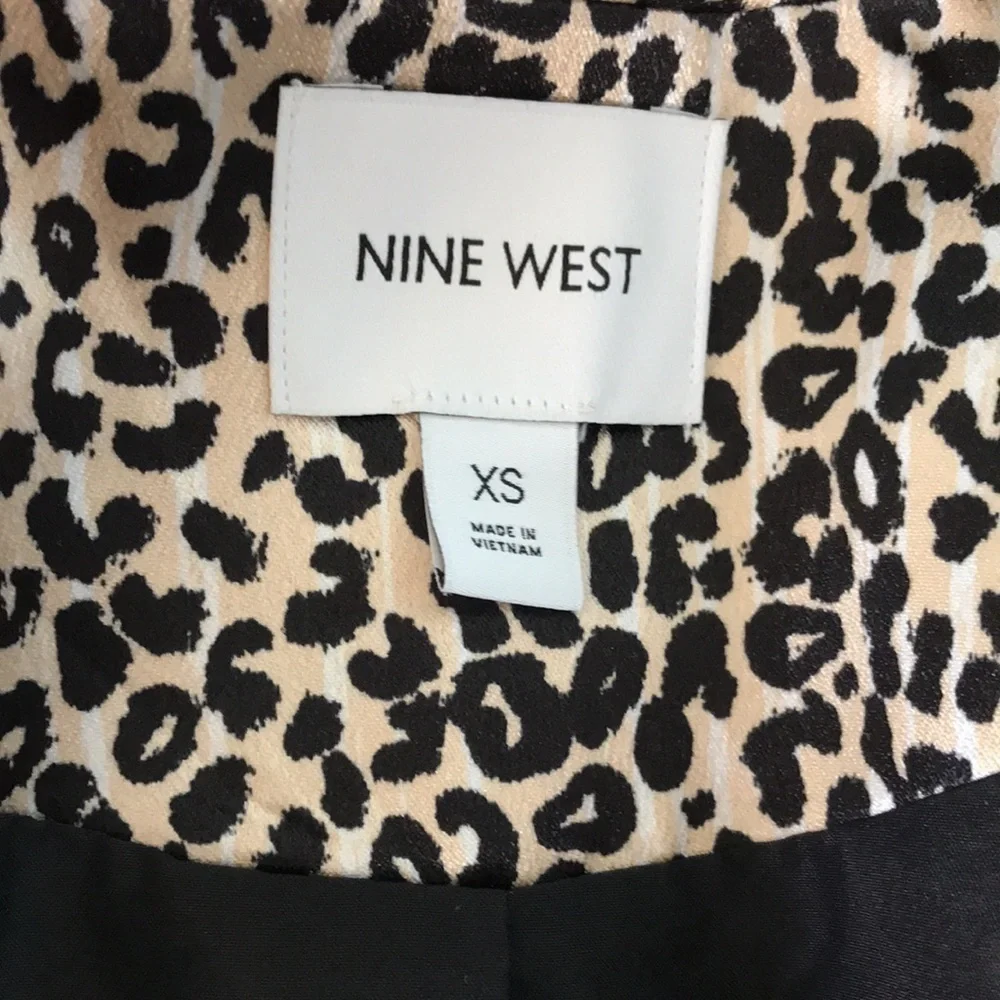 NINE WEST Cheetah Print Open Front Blazer Size Extra Small